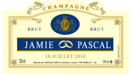 Étiquettes de champagne personnalisée